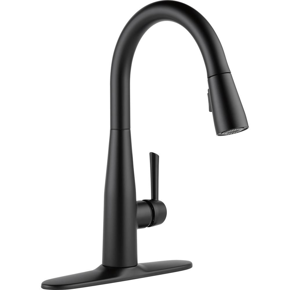 Delta Essa Single-Handle Pull-Down Sprayer Kitchen Faucet with MagnaTite Docking in Matte Black-9113 | The Home Depot