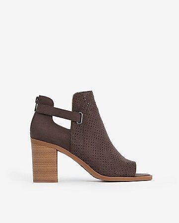 perforated peep toe bootie | Express