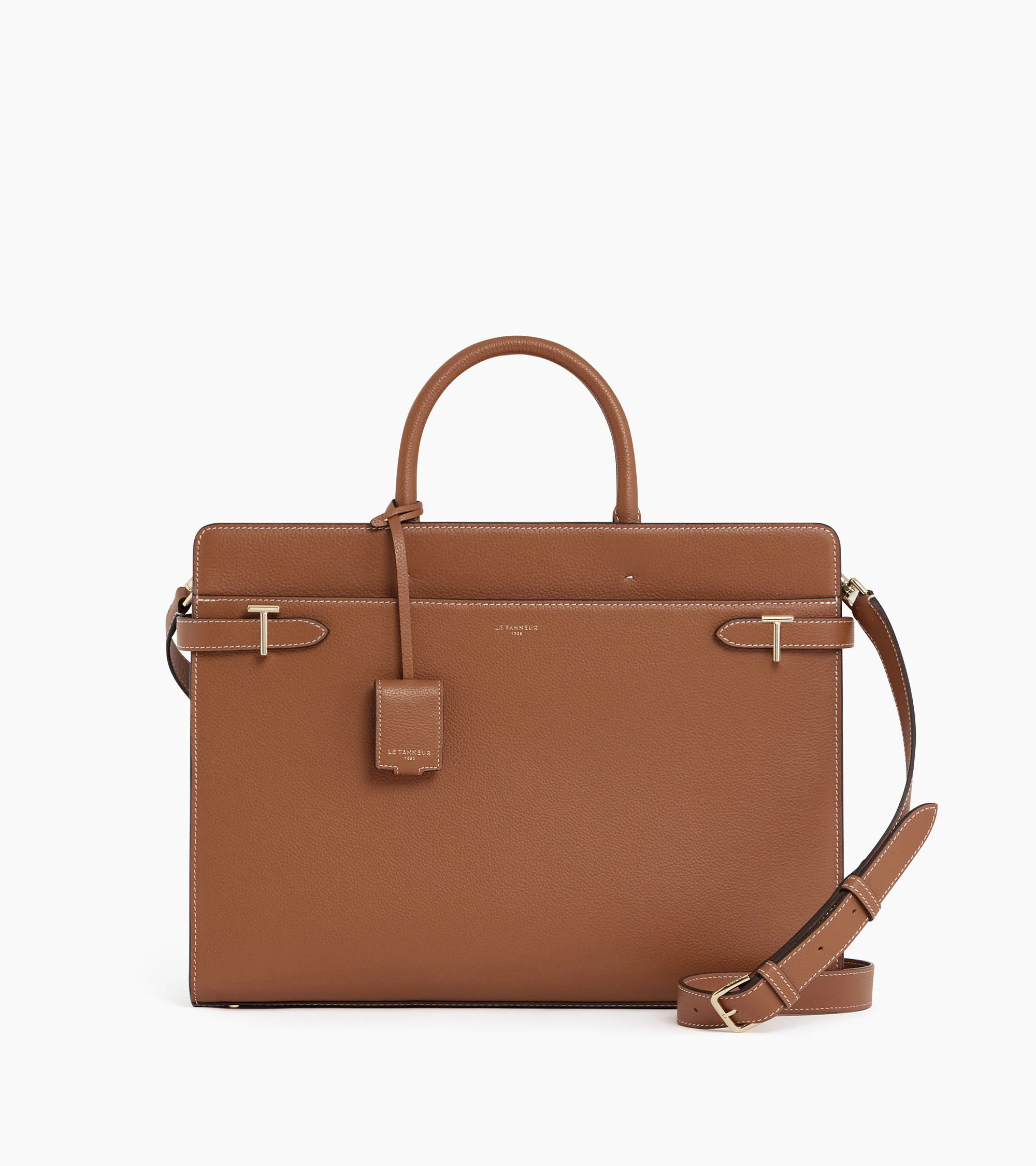 Emilie briefcase in grained leather | Le Tanneur