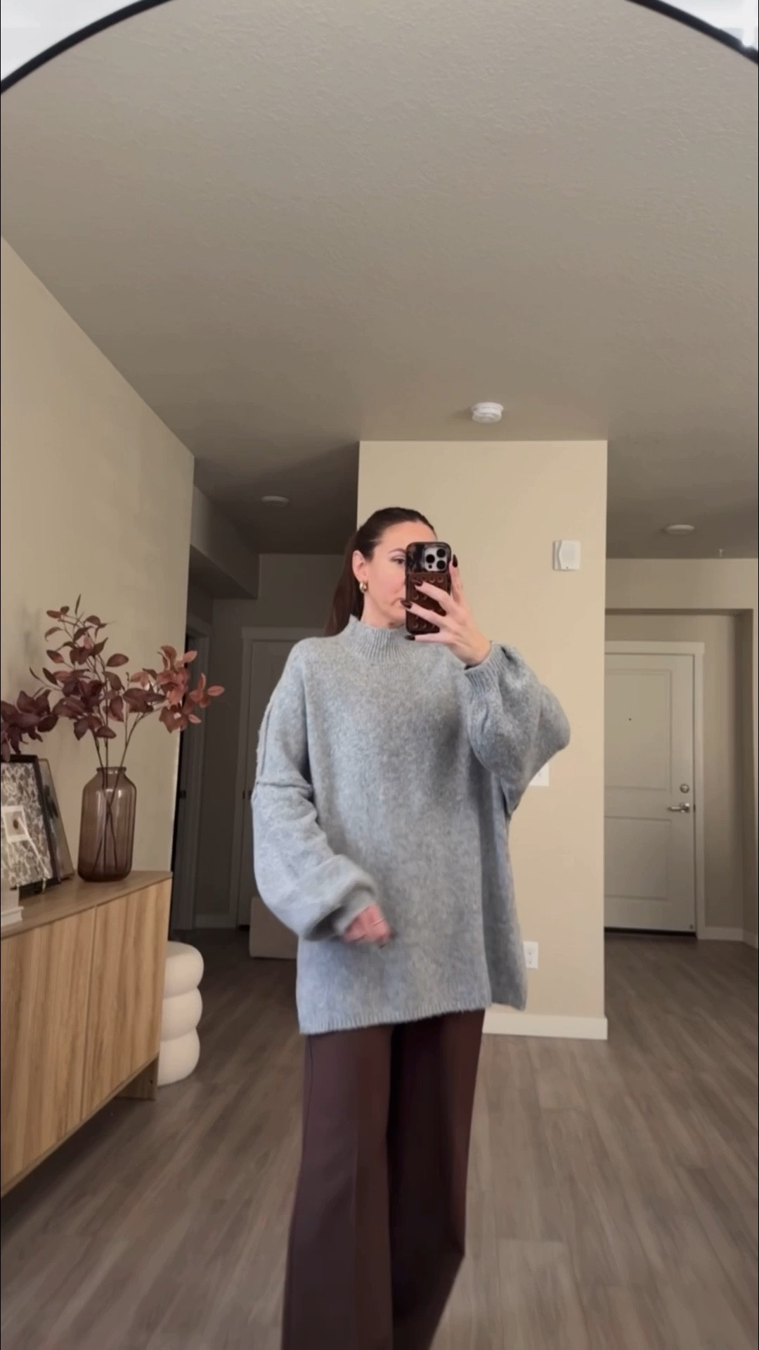 number one trending sweater on amazon right now!!

cozy sweater.  wearing medium.  no need to size up.  it's very oversized. 