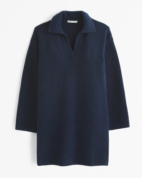 Women's Long-Sleeve Collared Mini Sweater Dress | Women's Dresses & Jumpsuits | Abercrombie.com | Abercrombie & Fitch (US)
