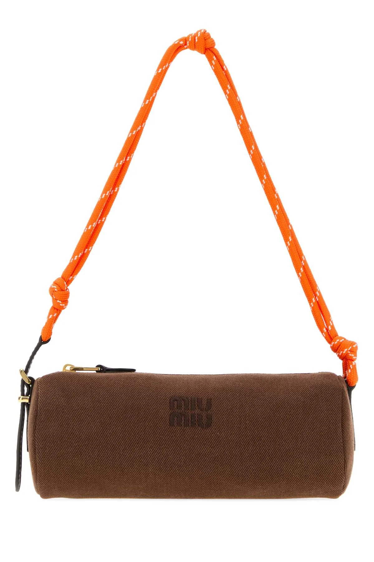 Miu Miu Recycled Nylon with Rope Strap Shoulder Bag — Brown | Italist Inc.