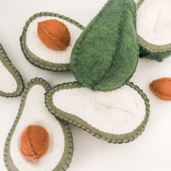 3 Piece Felt Avocado Play Food Set | Etsy (US)