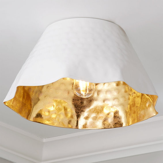 Ruffled Edge Hammered Metal Ceiling Light - Large | Shades of Light