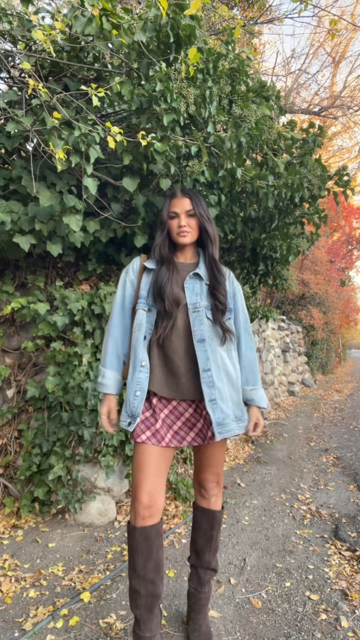 Friendsgiving or Thanksgiving outfit option 

Target Plaid Dress 
Quince Sweater 
Marc Fisher Boots 
Vici Denim Jacket
Coach Bag 



#LTKootd