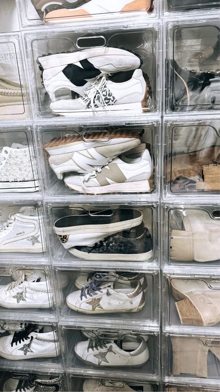 Shoe containers 
Shoe organizer 
Clear containers 
Closet organization 