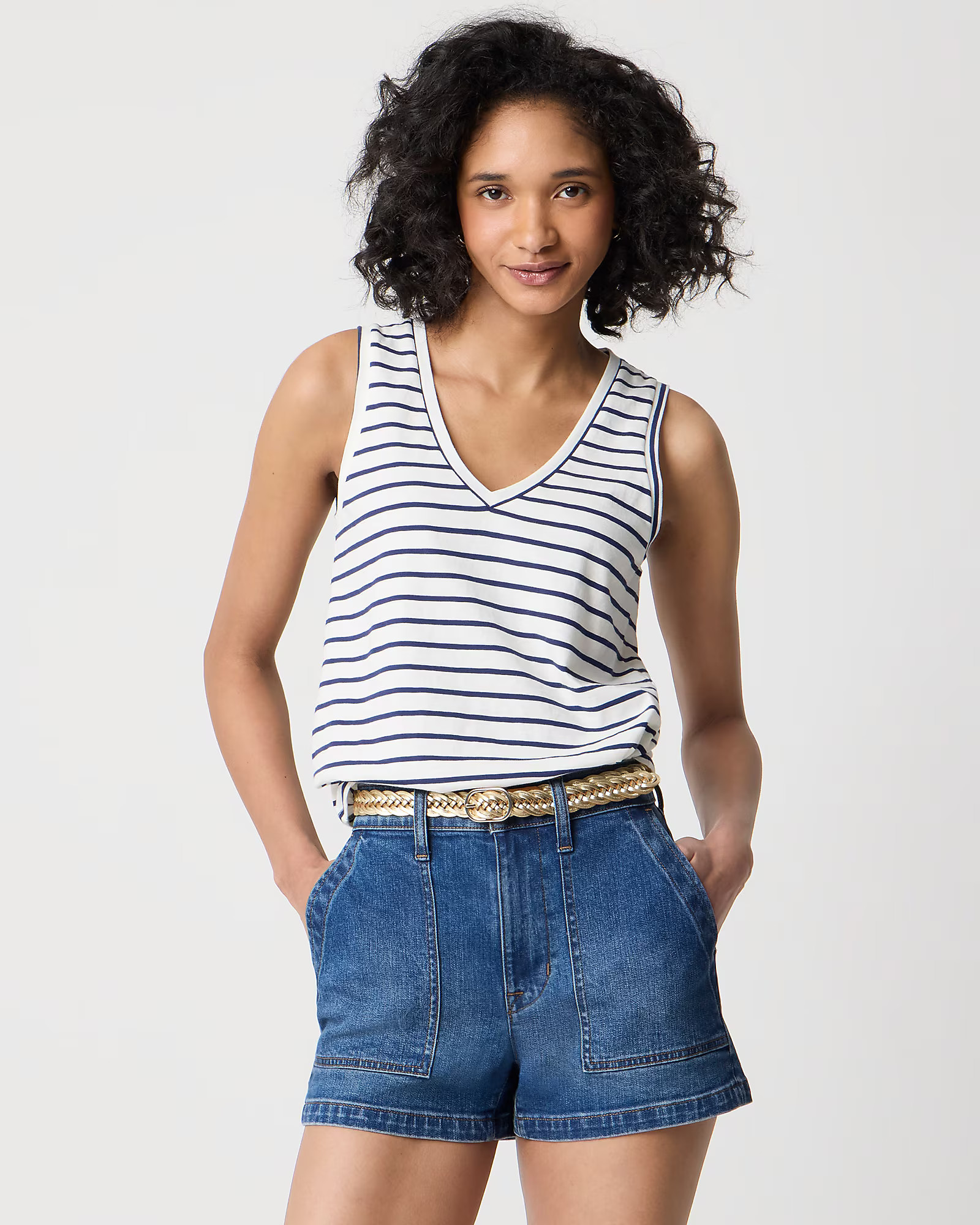 Striped vintage cotton V-neck tank top | J.Crew Factory