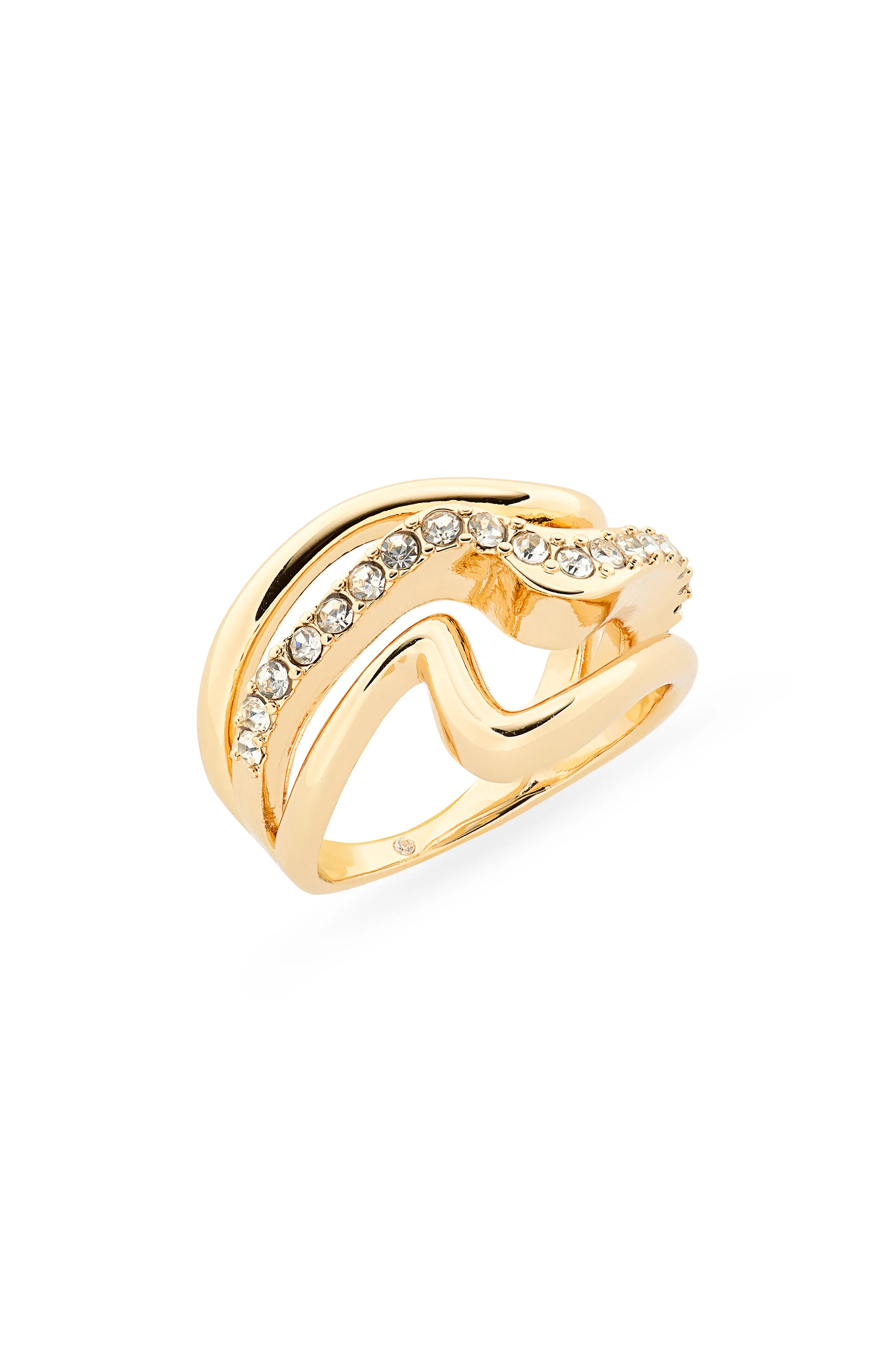 NORDSTROM RACK Cubic Zirconia Wave Triple Band Ring (Women) | Nordstromrack | Nordstrom Rack