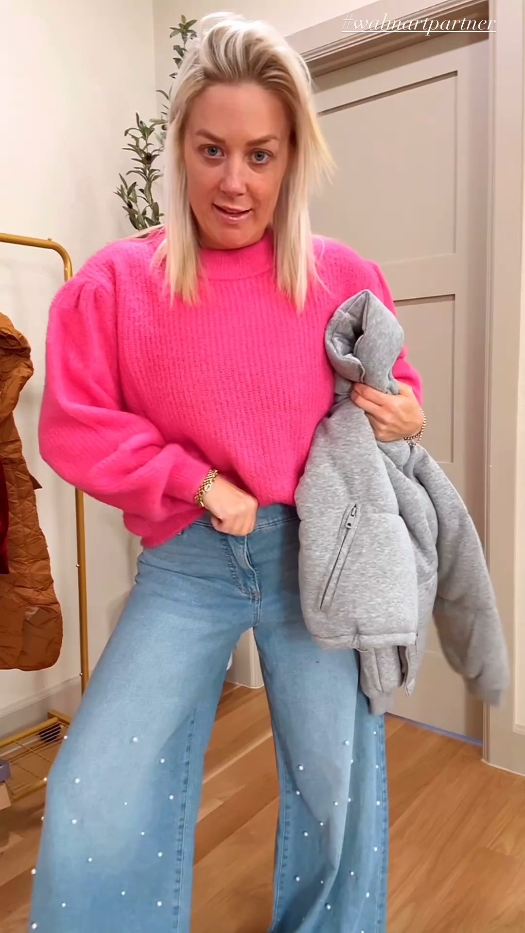 Sweater size small
Jeans size 6
Jacket size small 

#WalmartPartner, #WalmartStyle, @WalmartStyle