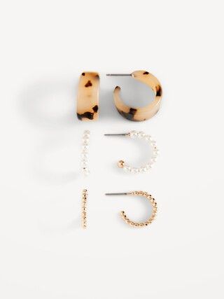 Gold-Plated Open Hoop Earrings Variety 3-Pack for Women | Old Navy (US)