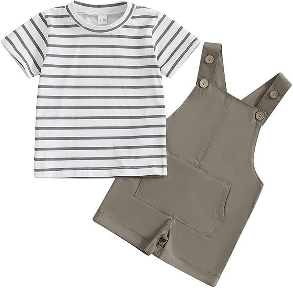 Baby Jungen Kleidung Kurzarm Poloshirt mit Kontrastkragen +L\u00e4ssige Einfarbige Latzhose f\u00... | Amazon (DE)