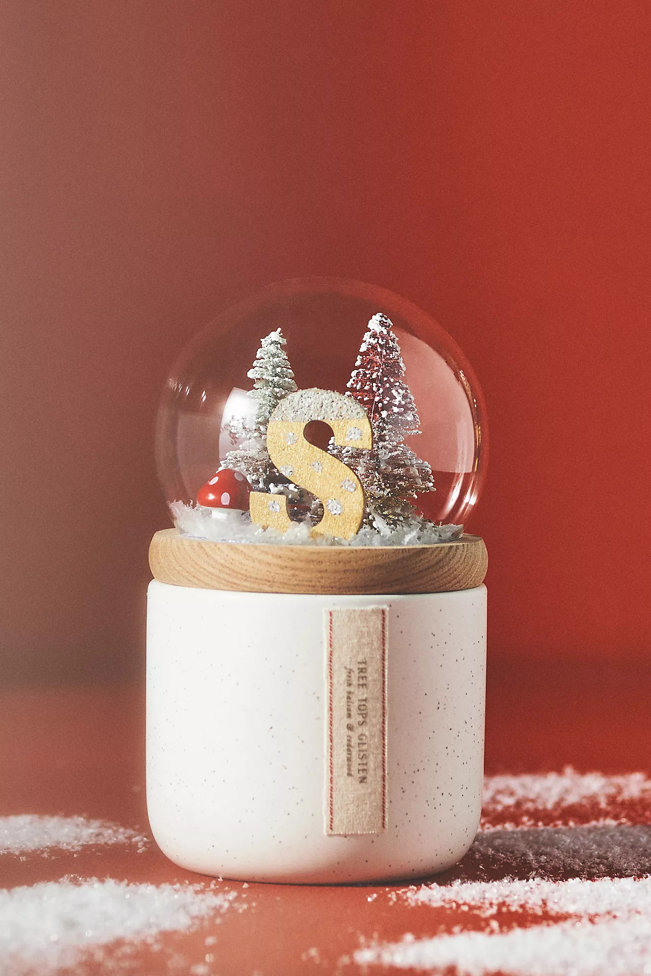 Monogram Snow Globe Woody Fresh Balsam & Cedarwood  Ceramic Candle | Anthropologie (US)
