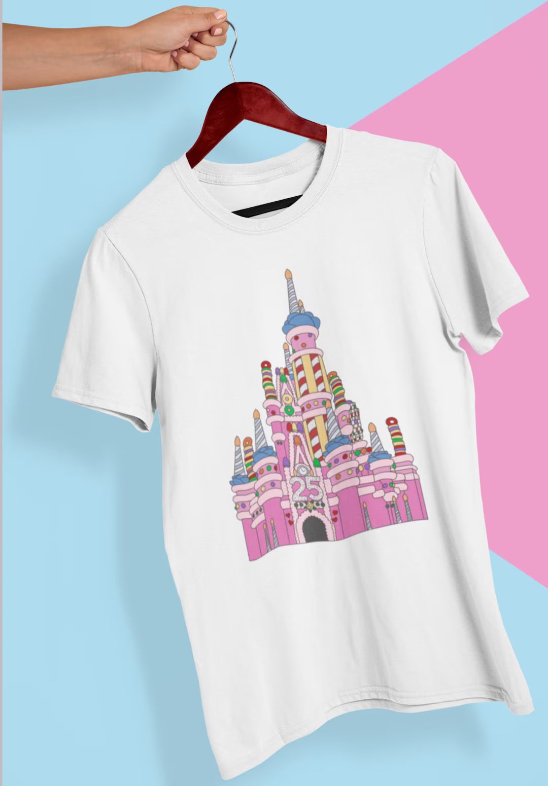 Walt Disney World 25th Anniversary Cake Unisex T-shirt Cinderella Pink Castle 1996 Disney Castle ... | Etsy (US)
