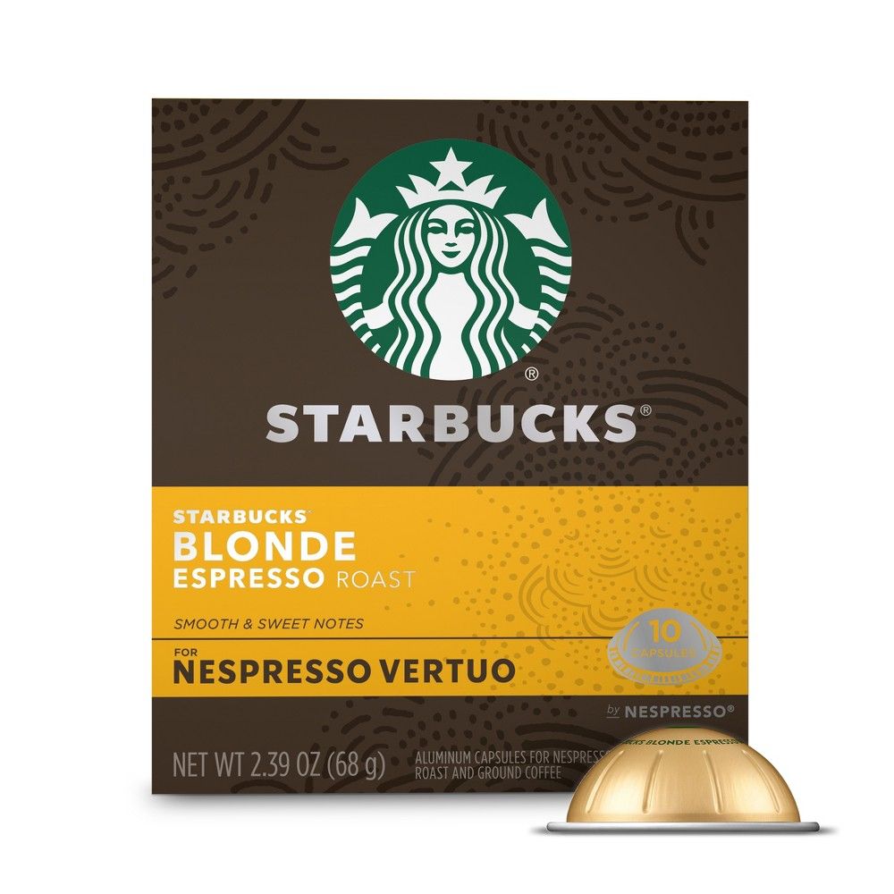 Starbucks Coffee Capsules for Nespresso Vertuo Machines — Blonde Espresso Roast — 1 box (10 espresso | Target