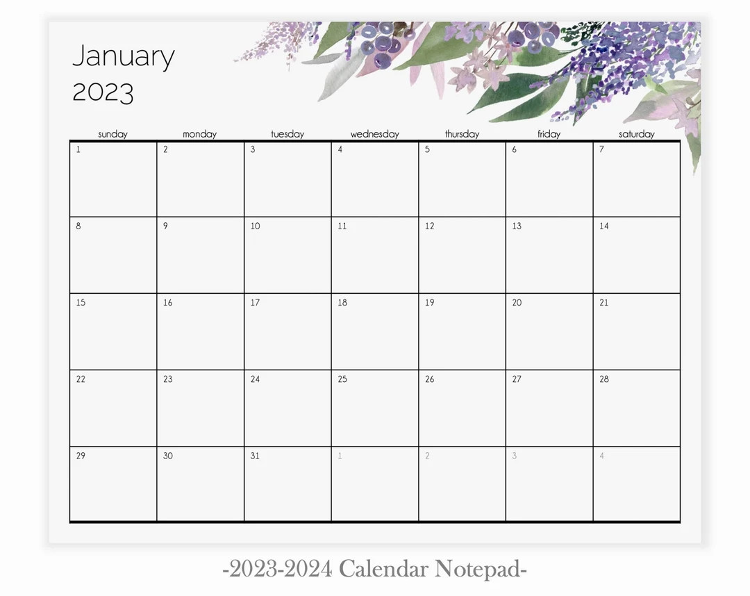 Purple Lilac 2023 Calendar Notepad Magnetic Calendar for - Etsy | Etsy (US)