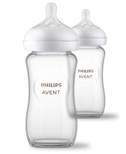 Philips Avent Glass Natural Baby Bottle with Natural Response Nipple, 8oz, 2pk, SCY913/02 | Amazon (US)