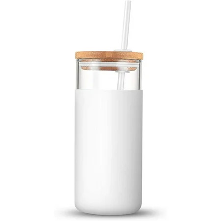 JNNP Glass Straw Silicone Protective Case Bamboo Cover | Walmart (US)