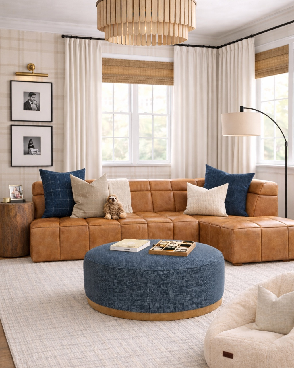 Creating a space that grows with them 🤍
This neutral playroom doubles as the perfect teen hangout—cozy, elevated, and still fun without feeling childish.

Think: warm wood tones, classic plaid wallpaper, soft textures, and timeless pieces that will last for years (and phases!). The oversized ottoman is perfect for games, lounging, or movie nights, while the media console keeps everything feeling clean and pulled together.

I always design kids’ spaces with longevity in mind—so it works just as beautifully at 8 as it does at 16 ✨

Playroom decor • neutral playroom • teen hangout room • kids lounge space • modern classic playroom • neutral kids room • cozy media room • playroom ideas • teen boy room • teen girl room • family lounge • basement hangout • kids tv room • warm neutral home • classic interior design • plaid wallpaper • layered textures • ottoman styling • family friendly design • elevated kids spaces

#LTKHome #LTKKids #LTKmomlife