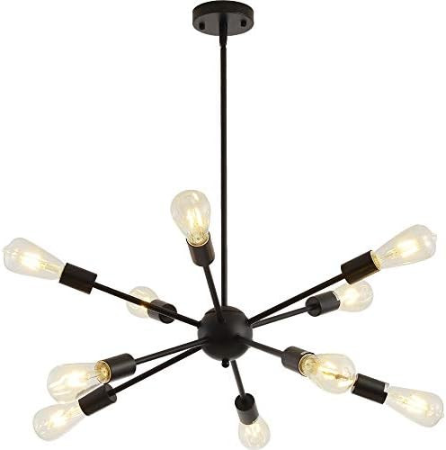 Sputnik Chandeliers 10 Lights Modern Pendant Lighting Vintage Ceiling Light Fixture, Black | Amazon (US)