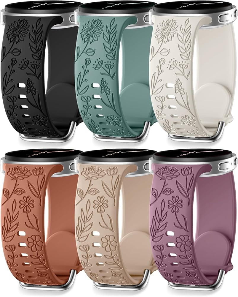 SNBLK Floral Engraved Bands Compatible with Samsung Galaxy Watch 8 Band 40mm 44mm/Galaxy Watch 8 ... | Amazon (US)