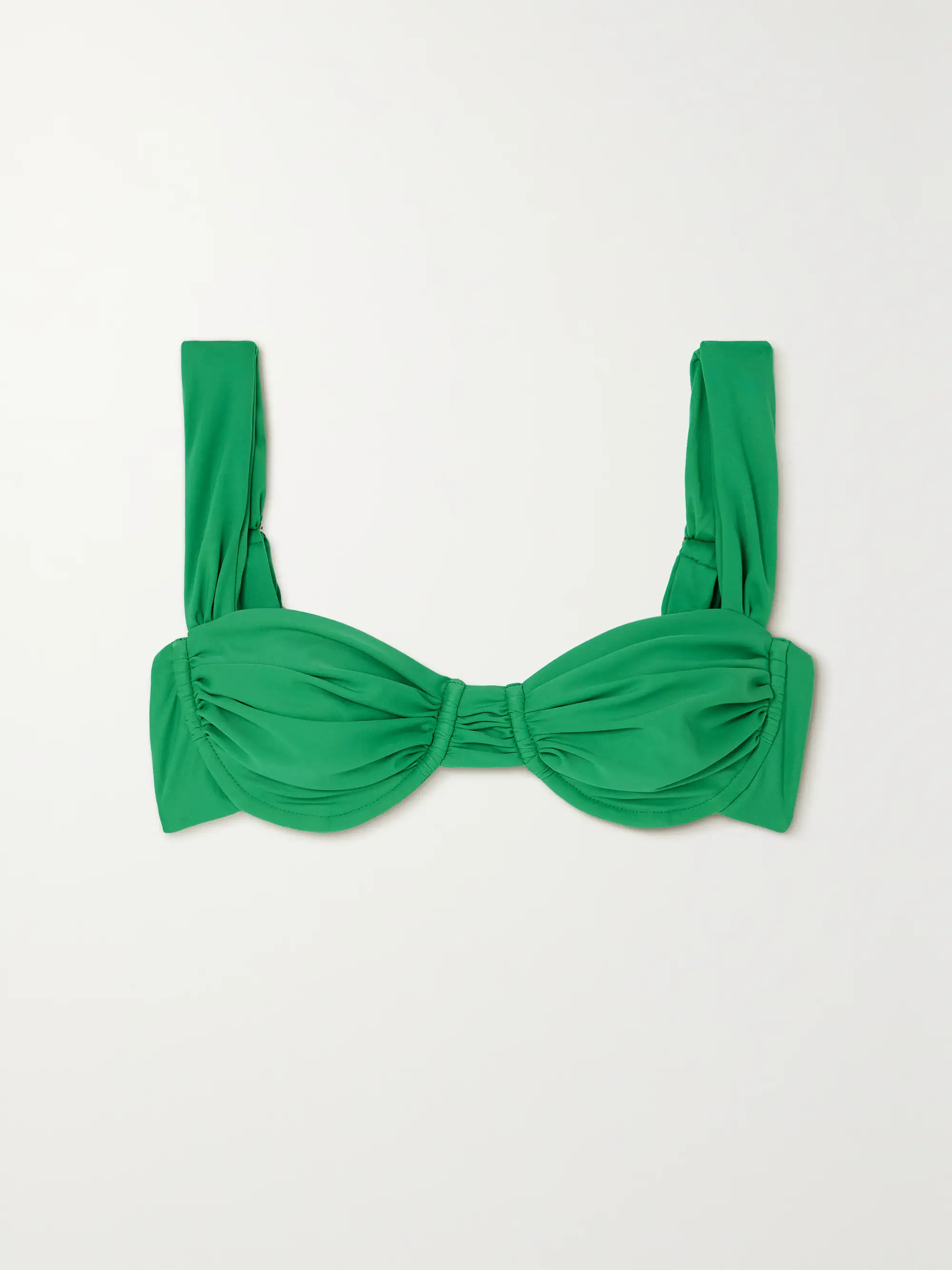 + NET SUSTAIN Sol ruched stretch-REPREVE bikini top | NET-A-PORTER (US)