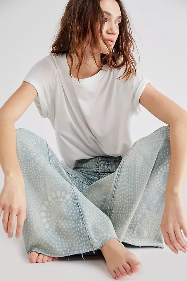 Just Float On Printed Flare Jeans | Free People (Global - UK&FR Excluded)
