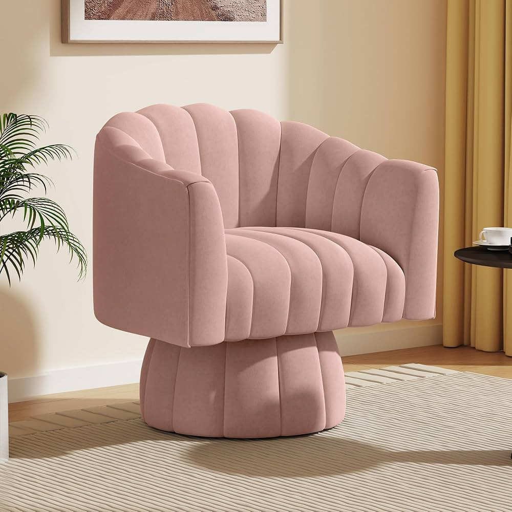 Mid Century 360 Degree Swivel Cuddle Barrel Accent Sofa Chairs, Round Armchairs with Wide Upholst... | Amazon (US)