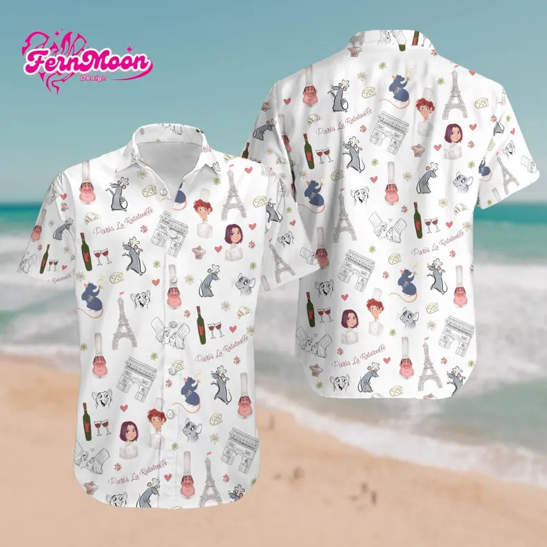 Disney Ratatouille Hawaiian Shirt, Remy Paris Chef Button Up, Disney France Vacation Beach Shirt ... | Etsy (Global)