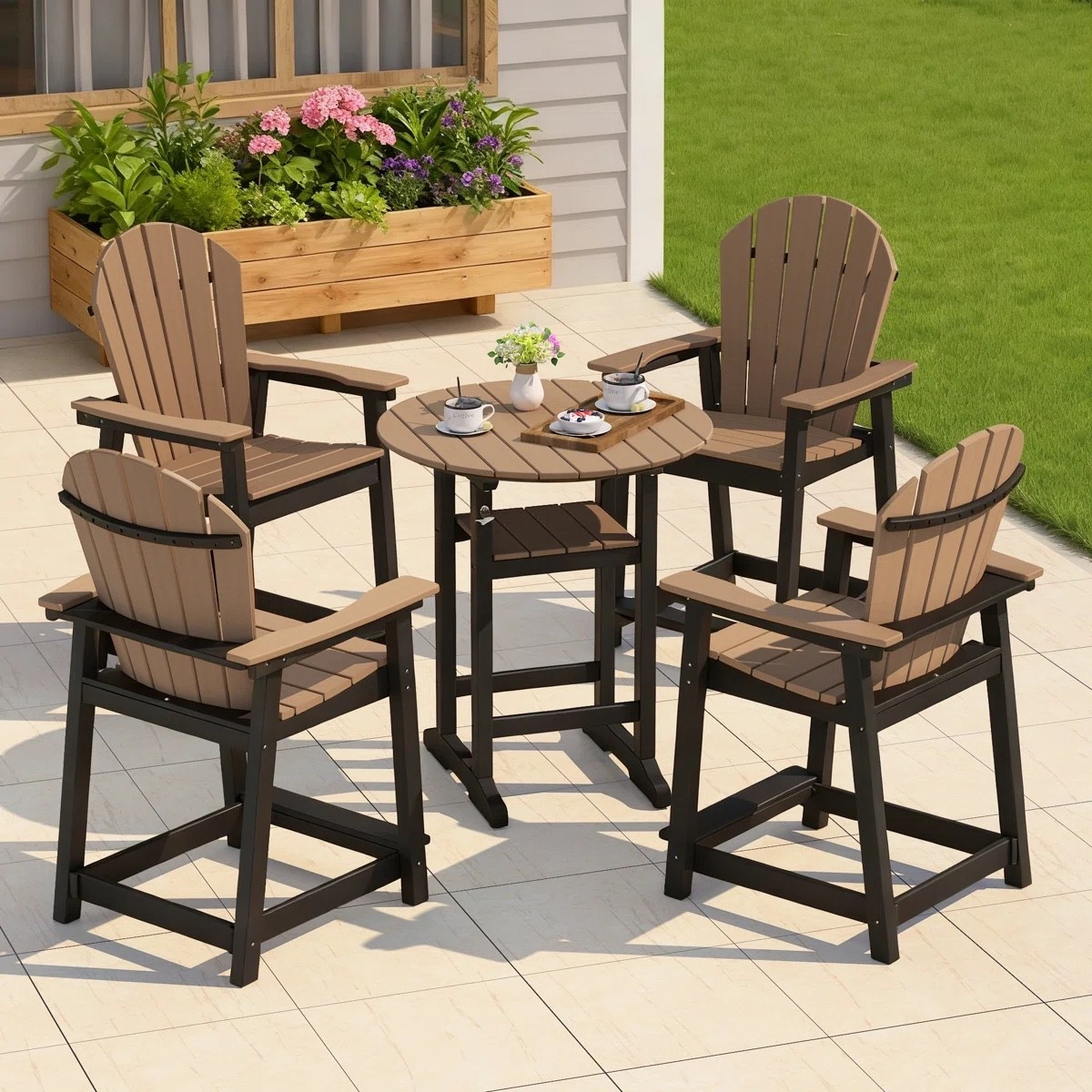 4-Person Outdoor HDPE Bar Height Dining Set with 35" Round Table, All-Weather Poly Wood Patio Bistro Furniture for Poolside & Deck

#LTKHome #LTKU #LTKOver40

#LTKmomlife #LTKdayinmylife #LTKHome