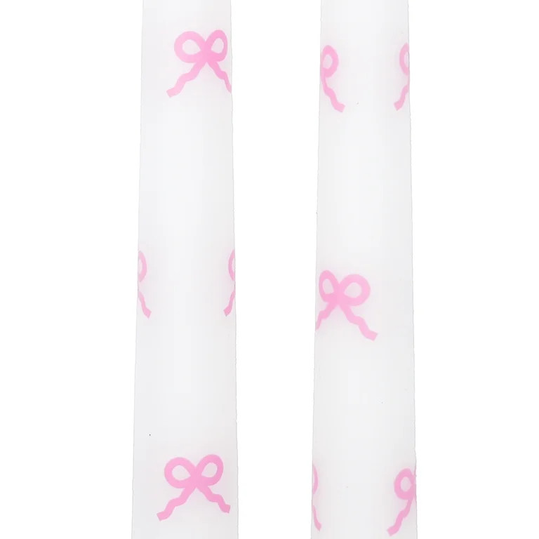 My Texas House Easter 10" Pink Bow & White Taper Candles, Unscented, 2 Count | Walmart (US)