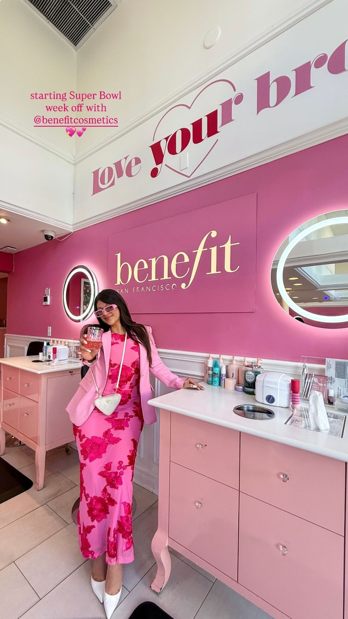 starting Super Bowl week off with @benefitcosmetics 
💖💕 & how fun is this pink outfit!! Such a great outfit idea for Valentine’s Day or any galentines day party!! 

#LTKootd #LTKdayinmylife #LTKValentine