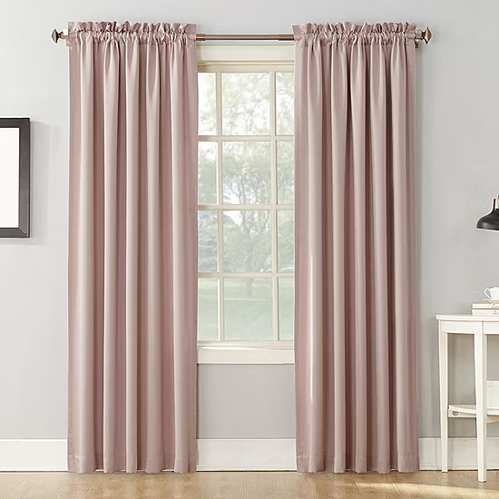 Sun Zero Emory Rod Pocket Energy Saving Light-Filtering Single Curtain Panels | JCPenney