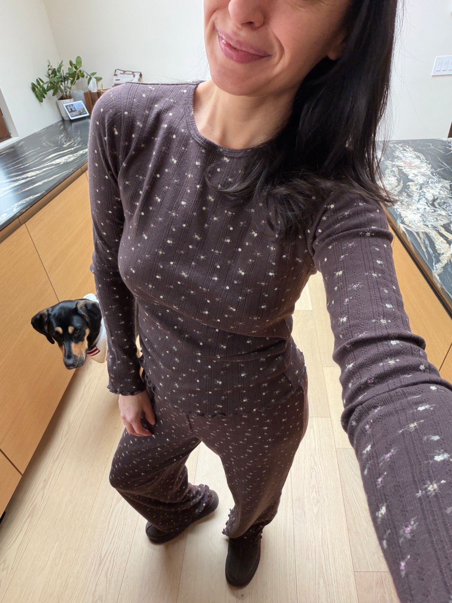 New pajama set from gap!! 

Wearing  a in bottom and top  