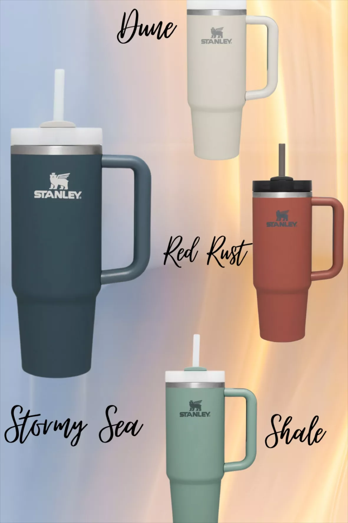 NEW Stanley 40 oz Tumbler With Handle THE Quencher H2.0 Flowstate SOFT  MATTE Stormy Sea 