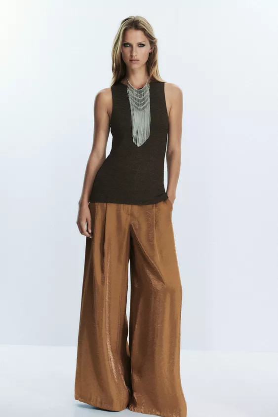 TEXTURED KNIT LONG TOP | Zara UK