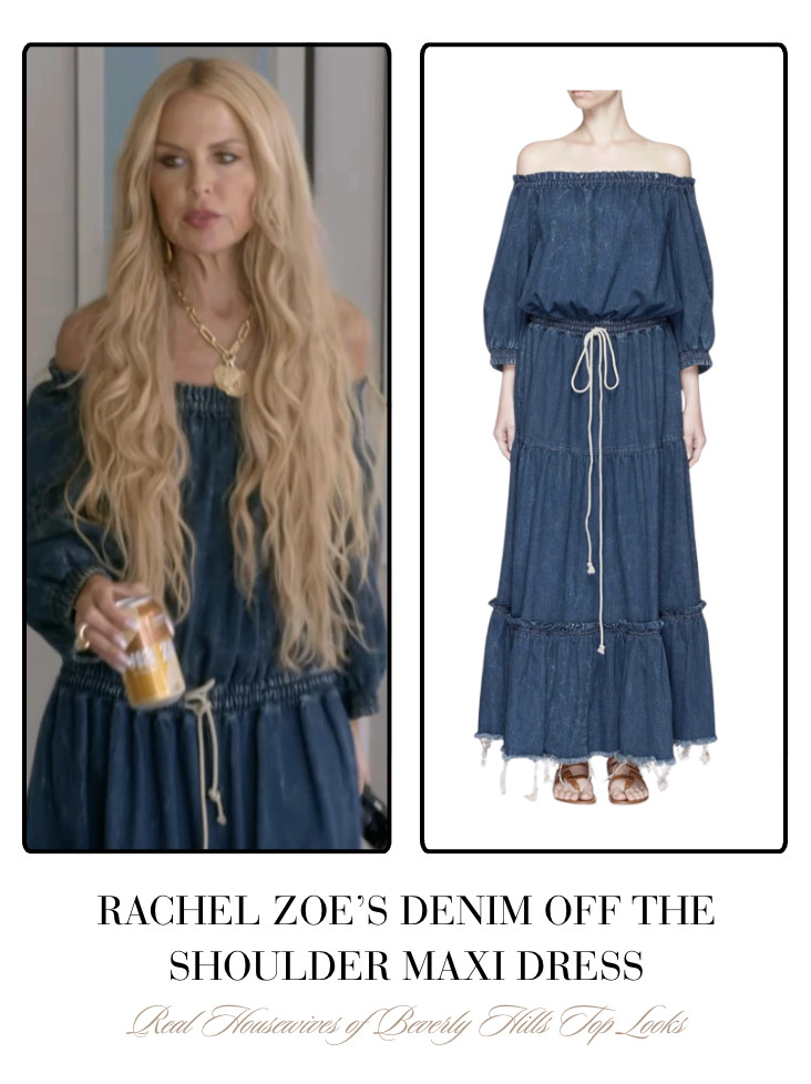 Rachel Zoe's Denim Off The Shoulder Dress is by Chloe // Shop Similar 

 