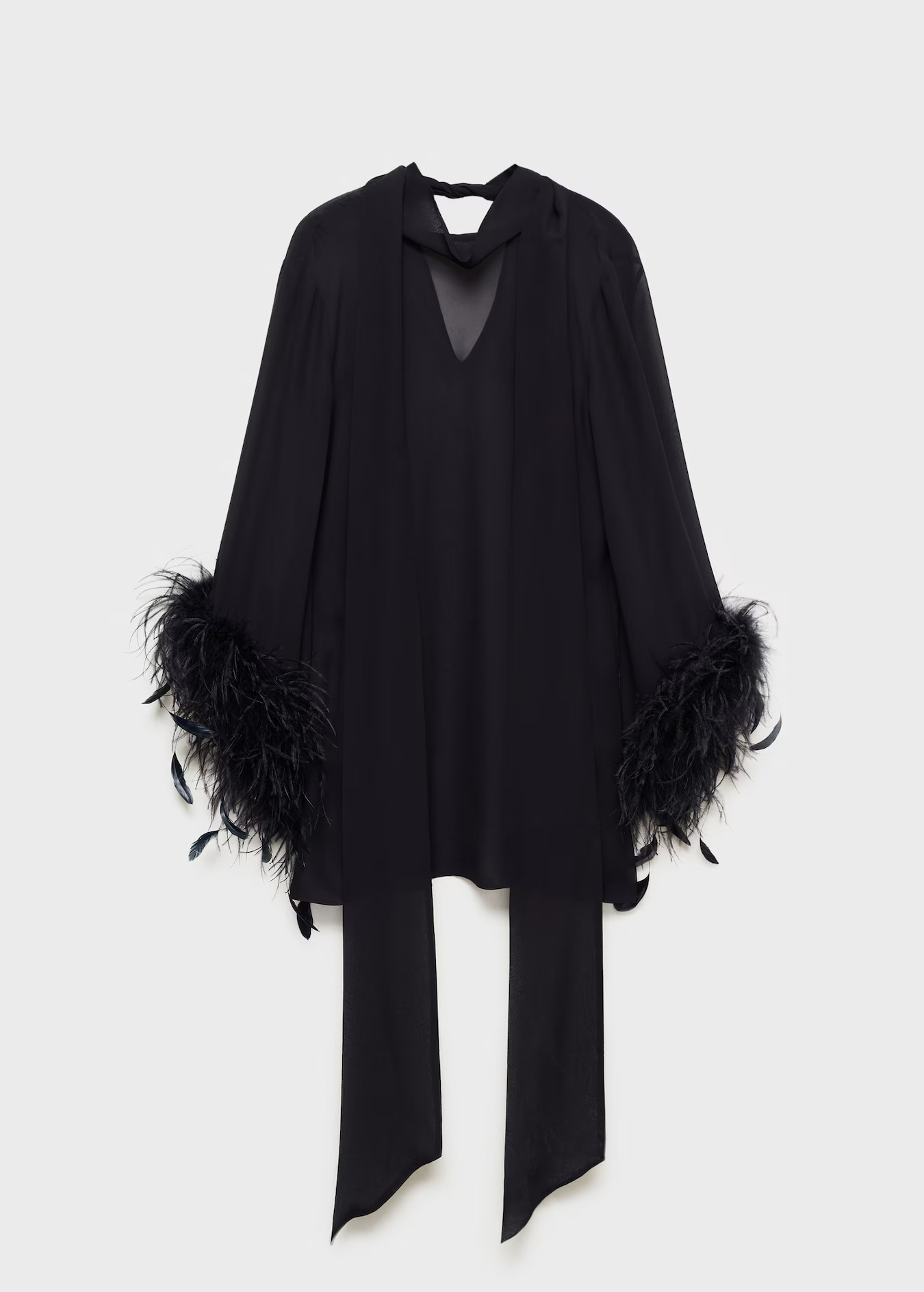 Semi-transparent feather dress - Women | MANGO USA | Mango (US/MX/AU)