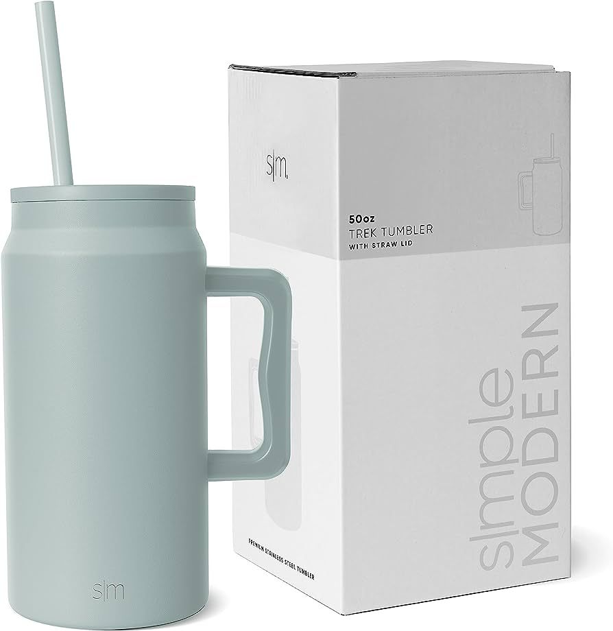 Simple Modern 50 oz Mug Tumbler with Handle and Straw Lid, Reusable Insulated Stainless Steel Lar... | Amazon (US)