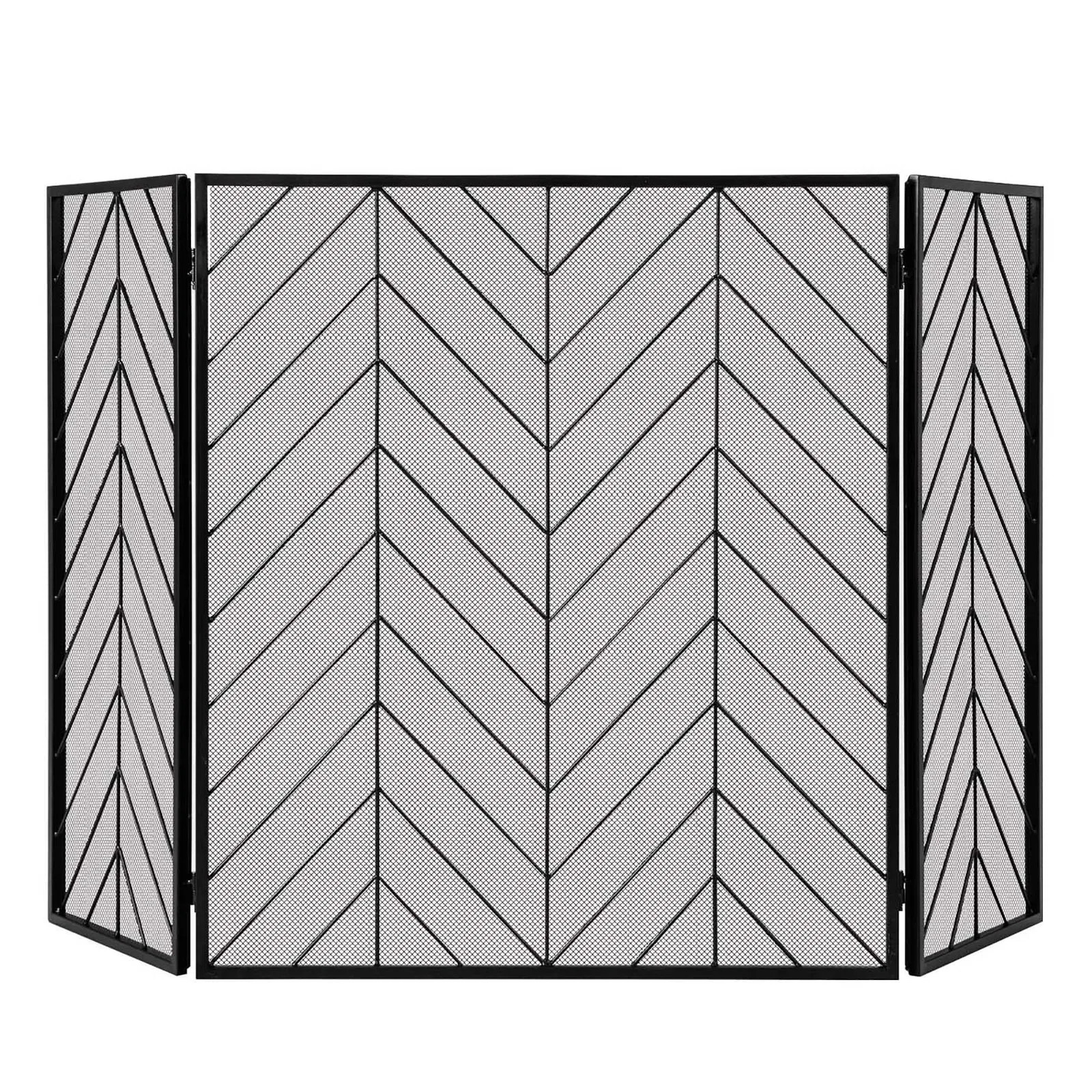 Azurite 3 Panel Iron Fireplace Screen | Wayfair North America