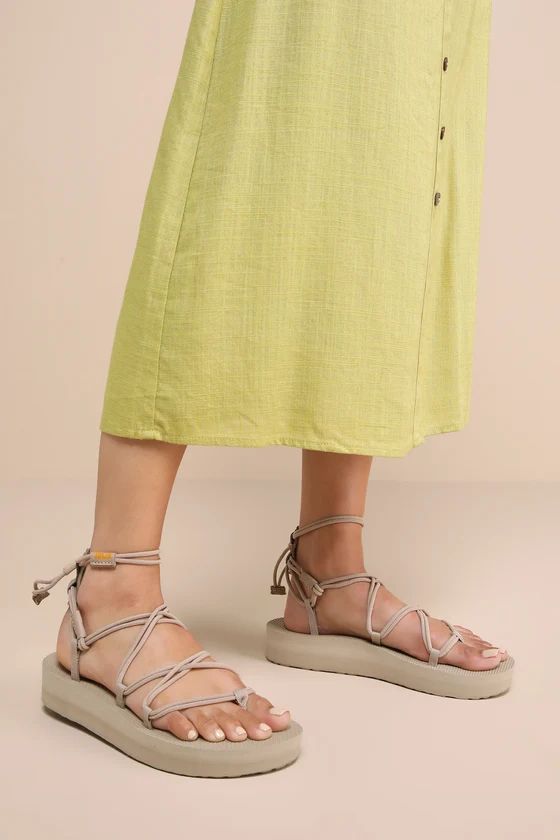 Midform Infinity Sesame Strappy Flatform Sandals | Lulus