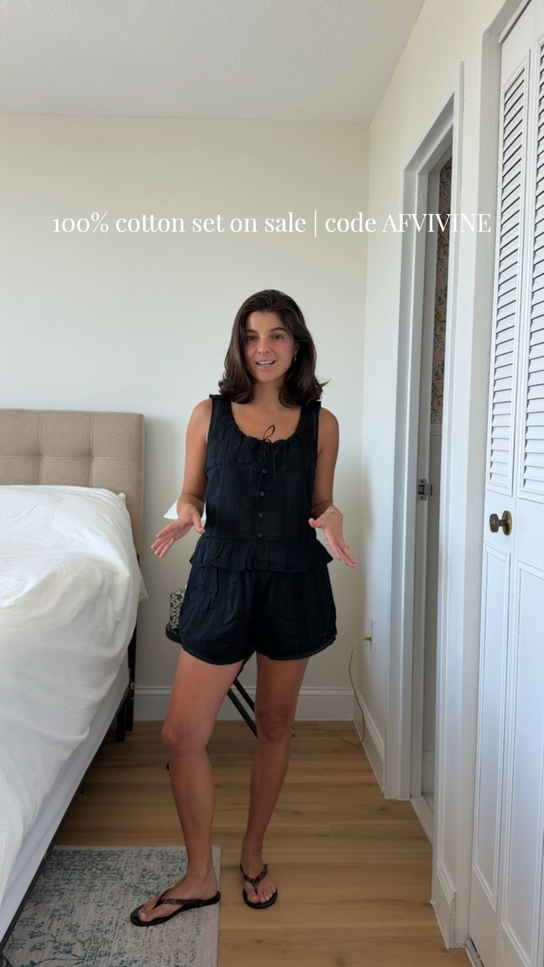 [3/26/26] code AFVIVIANE, full set under $100! really trying to be conscious of the fabrics I’m putting on my body, love this 100% cotton set from @abercrombie | so easy to throw on and comes in white as well! I’m wearing small, but true size would have gotten xs. 

#LTKPetite #LTKSaleAlert #LTKBump