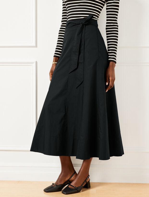 Modern Poplin Pleated Skirt | Talbots