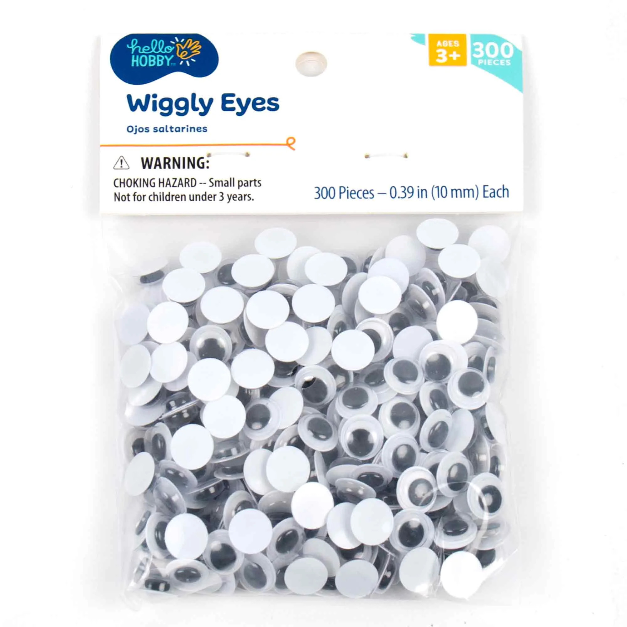 Hello Hobby Black and White Plastic Wiggly Eyes, 300-Pack | Walmart (US)