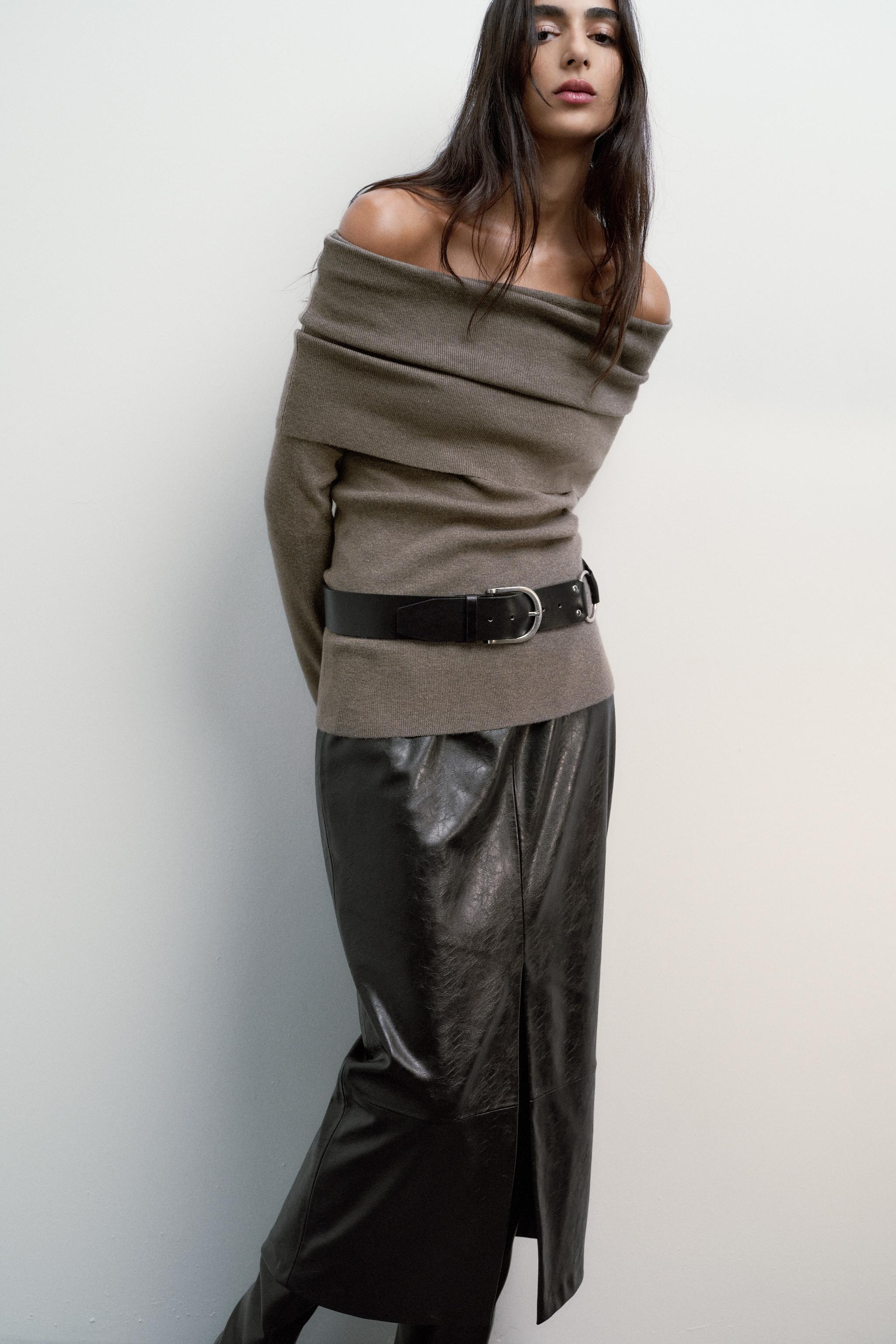 GATHERED STRAPLESS KNIT TOP | Zara UK