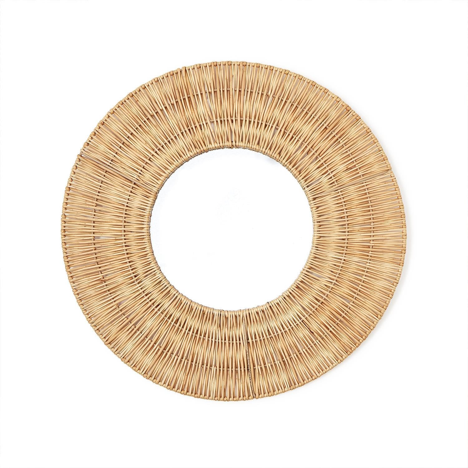 Two's Company Circular Hand-Crafted Wicker Wall Mirror - Wicker/Glass/Metal/Plywood | Amazon (US)