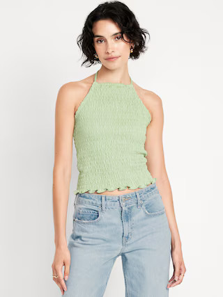 Sleeveless Smocked Crop Top | Old Navy (US)