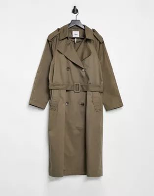 Object oversized trench coat in brown | ASOS (Global)