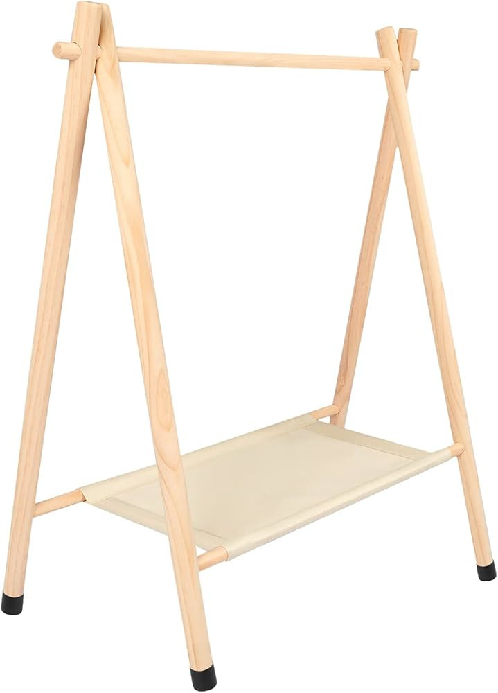 Queekay Baby Clothes Rack Kids Clothing Rack Dress up Storage Garment Rack Wooden Clothes Organiz... | Amazon (US)