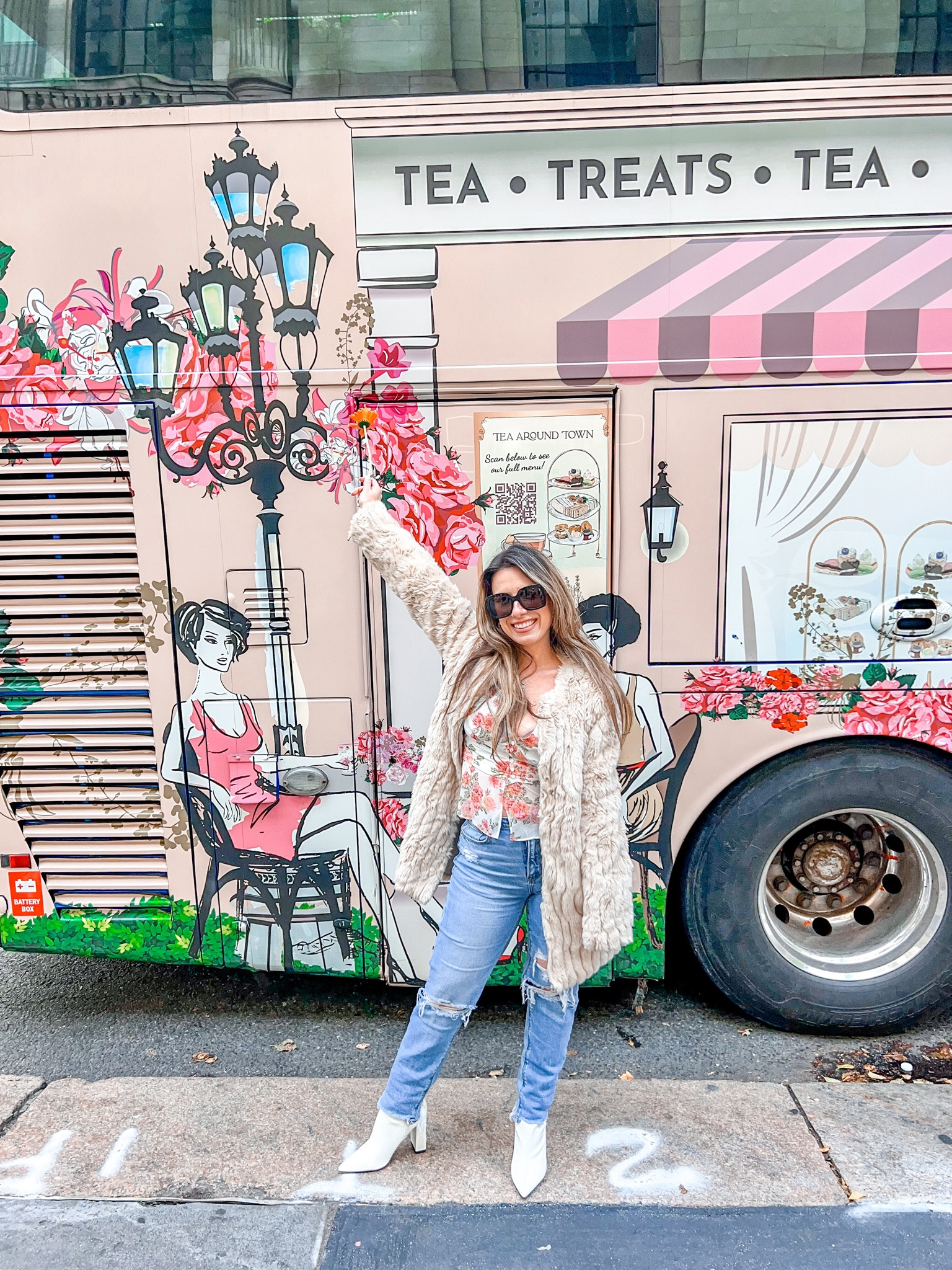 Perfect look for Tea Around Town! A furry coat, white boots, & ripped jeans. 

#LTKshoecrush #LTKstyletip #LTKsalealert