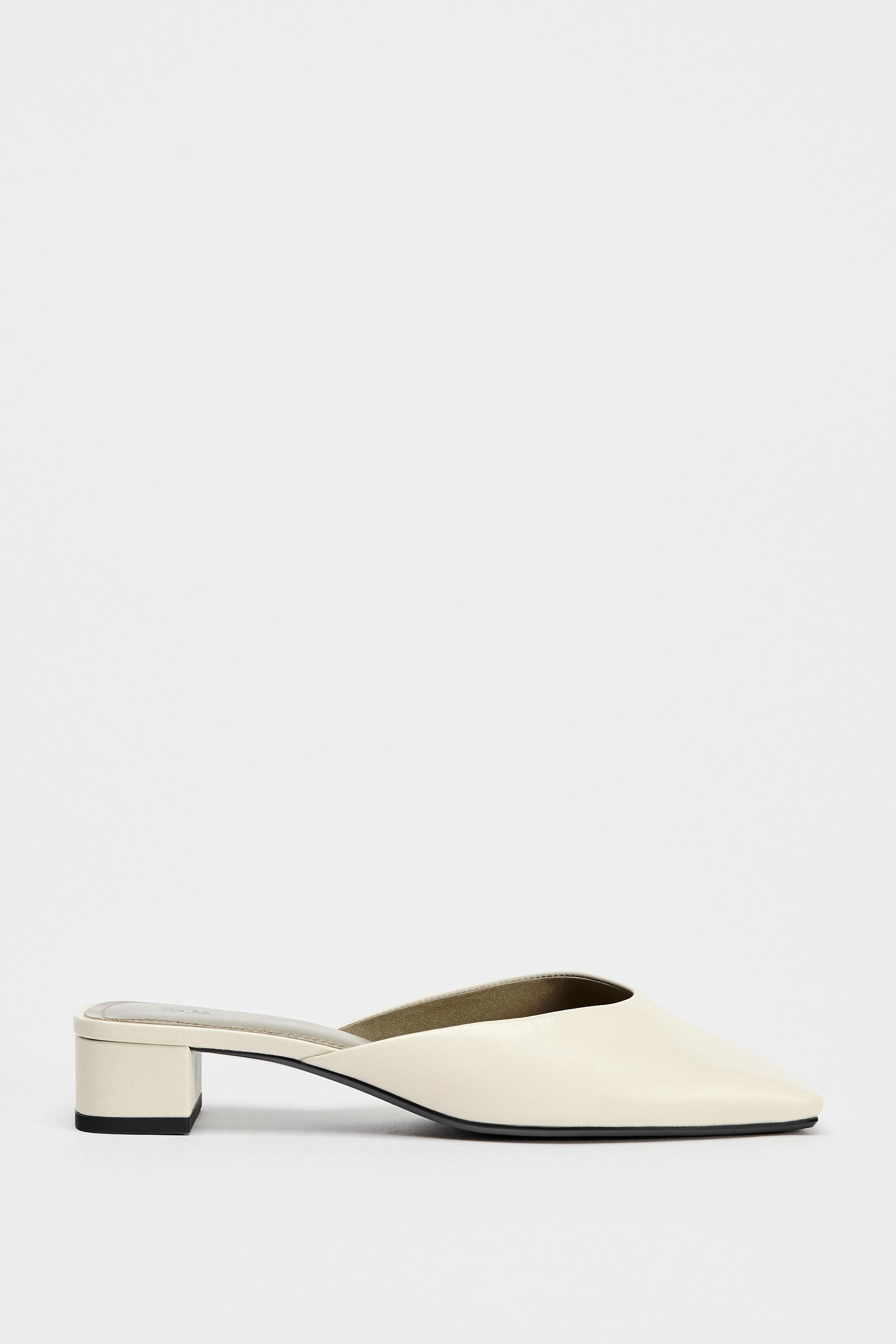 HEELED LEATHER SLIDES | Zara US